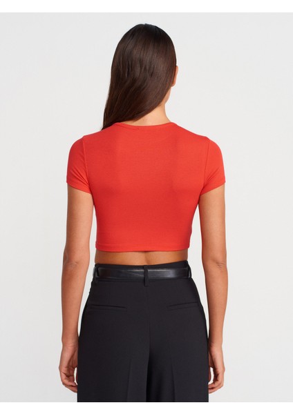 31104 Modal Crop Top-Kırmızı fiyatları