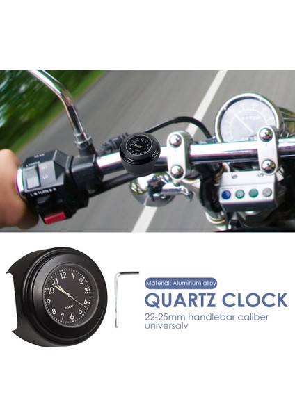 Su Geçirmez Motosiklet Kuvars Saat mm Direksiyon Bağlantılı Saat Alüminyum Alaşımlı Luminous Kuvars Saat Evrensel Moto (Yurt Dışından)