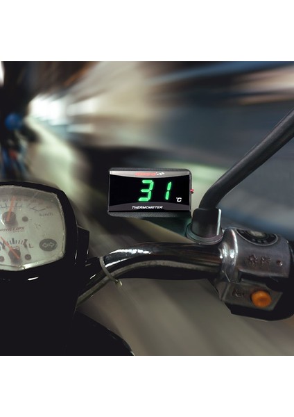 Sensör Motosiklet Termometre Dört Kare Dijital Enstrüman Nem Ölçer Sıcaklık Metre Sensör Pirometre Termostat (Yurt Dışından)