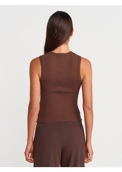 21059 Fitilli Top-Açık Kahve