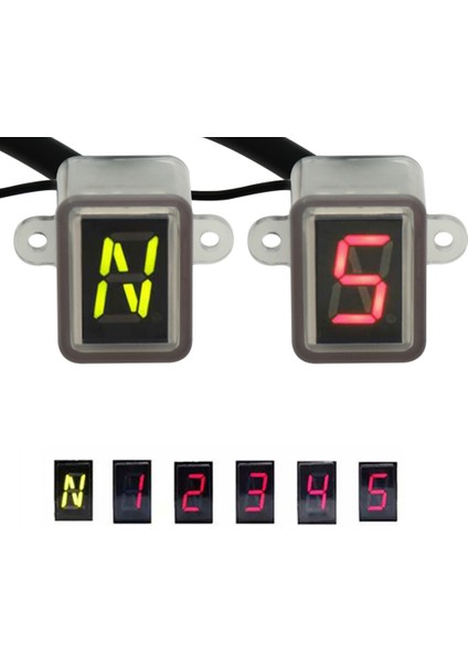 5 Vites Süper 6 Hız Göstergeli Evrensel Dijital Off-Road Motosiklet Motokros Işık Nötr Vites Display (Yurt Dışından)