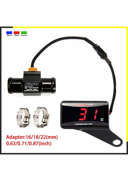 16MM Vespa Gts Tmax Nmax Pcx Forza 350 Xmax Dijital Ekran Sensörlü Motosiklet Termometresi Sıcaklık Göstergeleri (Yurt Dışından) fiyatları