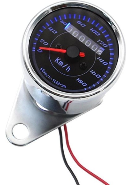 Evrensel Dc 12V Mavi LED Arka Aydınlatma Işaretçili Retro Motosiklet Kilometre Sayacı Hız Ölçer Kmh Hızmetre Gösterge (Yurt Dışından)