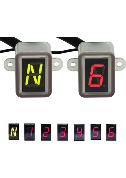 6 Vites Süper 6 Hız Göstergeli Evrensel Dijital Off-Road Motosiklet Motokros Işık Nötr Vites Display (Yurt Dışından)