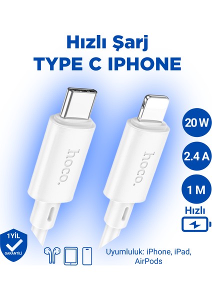 X88 20W Type-C To iPhone Lightning Hızlı Data ve Şarj Kablosu