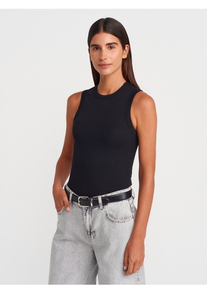 21059 Fitilli Top-Siyah