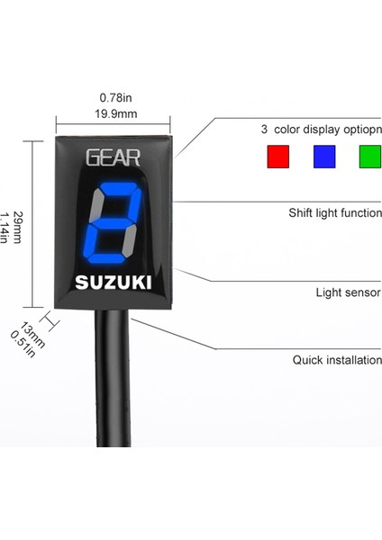 Mavi Stil Suzuki Boulevard Mr C109T M109R GSX-R750 GSXR1000 Motosiklet Vites Gear Display Indicator Gear Metre (Yurt Dışından)