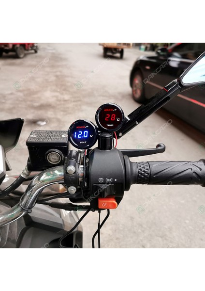 Mavi Stil Yamaha Nmax Tmax Xmax MT07 MT09 R15 Yuvarlak Su Sıcaklık Termometre Dijital Motosiklet Su Geçirmez Sıcaklık Ölçer (Yurt Dışından)