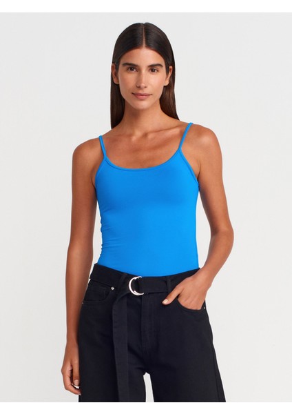 20901 Ince Askılı Poliamid Top-Saks