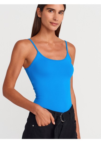 20901 Ince Askılı Poliamid Top-Saks