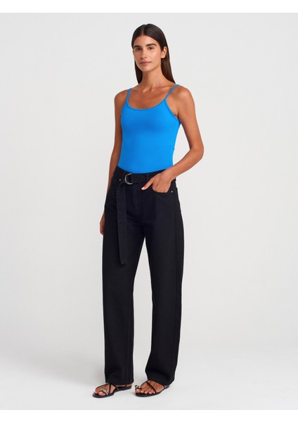 20901 Ince Askılı Poliamid Top-Saks