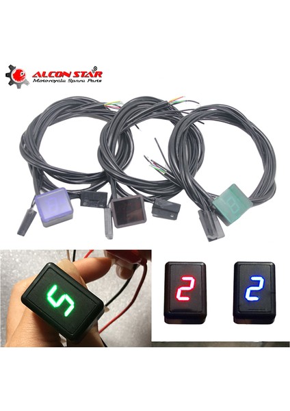 Kırmızı Stil Alconstar Güçlü Mıknatıs Ultra Ince Motosiklet 6 Hızlı Dijital Vites Motosiklet Ekran Vites Kolu Sensörü (Yurt Dışından) fiyatları