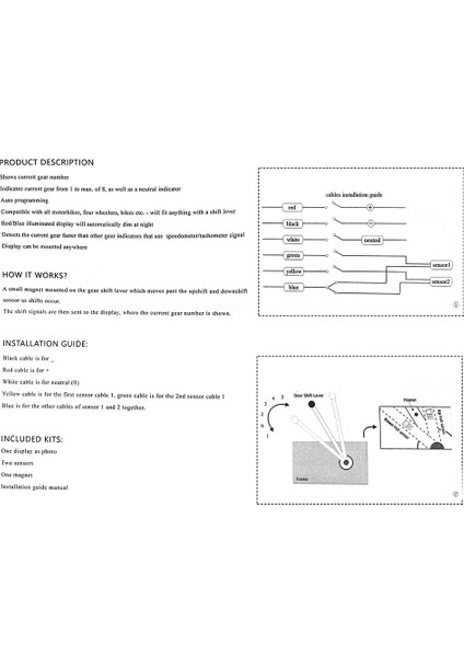 Kırmızı Stil Alconstar Güçlü Mıknatıs Ultra Ince Motosiklet 6 Hızlı Dijital Vites Motosiklet Ekran Vites Kolu Sensörü (Yurt Dışından) fırsatları