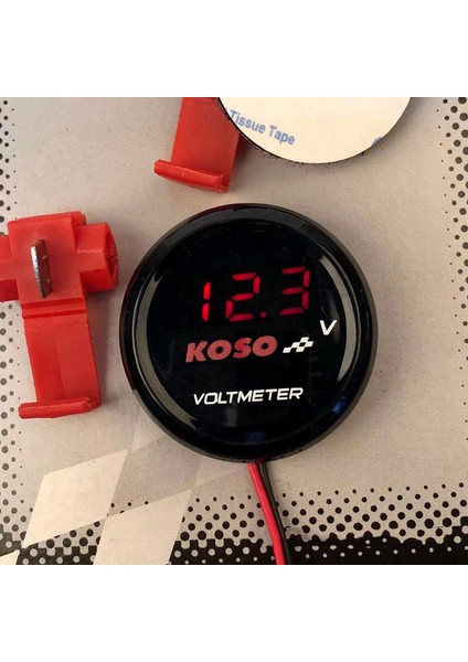 Yeşil Stil Yamaha Xmax Nmax Y15 Zr LC135 Motosiklet Voltmetre Voltmetre Gerilim Evrensel Yuvarlak Mini LED Dijital (Yurt Dışından) modelleri