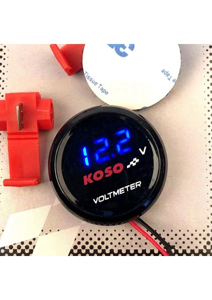 Yeşil Stil Yamaha Xmax Nmax Y15 Zr LC135 Motosiklet Voltmetre Voltmetre Gerilim Evrensel Yuvarlak Mini LED Dijital (Yurt Dışından) fırsatları