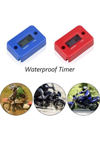Mavi Stil Su Geçirmez Dijital Saat Sayacı LCD Ekran Taşınabilir Motor Saat Sayacı Motosiklettekne Motorları Karşı Sayacı Saat Sayacı (Yurt Dışından) modelleri