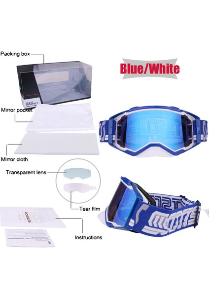 Bir Stil Motosiklet Motokros Motosiklet Dağ Bisikleti Off-Road Mtb Açık Hava Spor Kask Leri ve Aksesuarları ile Gözyaşı Koruyucu Lens Kutusu (Yurt Dışından)
