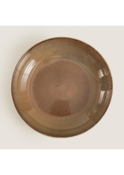 Breab Çukur Tabak 22 cm Kahve