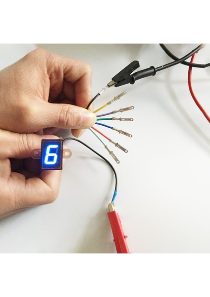 0-6 Kırmızı Stil 6 Hız Nr Dişli Siyah Evrensel Motosiklet Dijital Ekran LED Motokros Off-Road Moto Işık Nötr Diş Monitörü (Yurt Dışından) modelleri