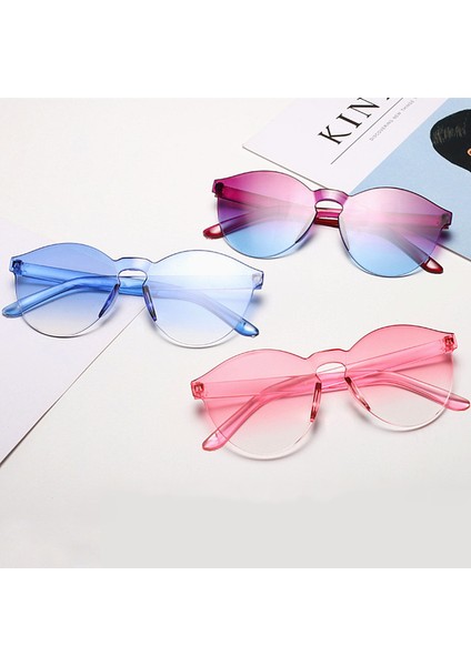 Mavi Stil Renkli Retro Pembe Kırmızı Sarı Lens Şeffaf Güneş Leri UV400 (Yurt Dışından) fiyatları