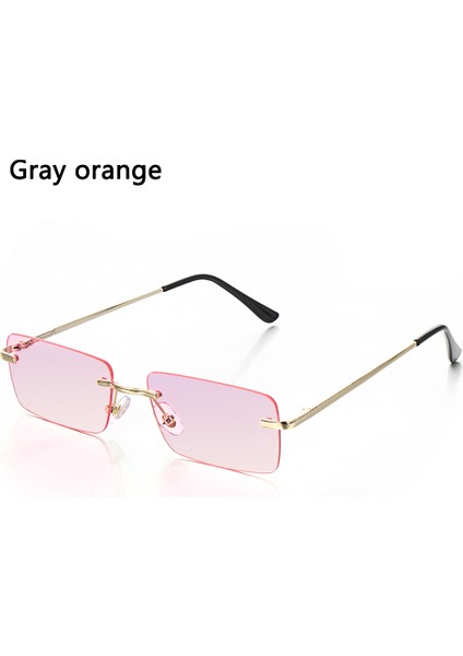 Gri Turuncu 1 Pc Yeni Araba Motor UV400 Moda Dikdörtgen Çerçevesizretro Lüks Tasarım Gradient (Yurt Dışından)