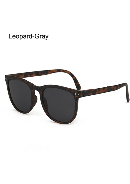 A-Leopar-Gri Lar Retro Büyük Boy UV400 Tasarımcı Trendi Stil Yaz Modası (Yurt Dışından)