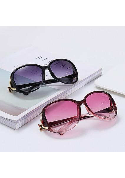 A-Leopar-Gri Lar Retro Büyük Boy UV400 Tasarımcı Trendi Stil Yaz Modası (Yurt Dışından) fiyatları