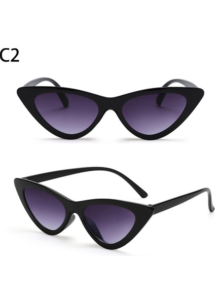 B-C2 Küçük Dikdörtgen Moda Retro Küçük Çerçeve Vintage Kare Dar Trend UV400 (Yurt Dışından)