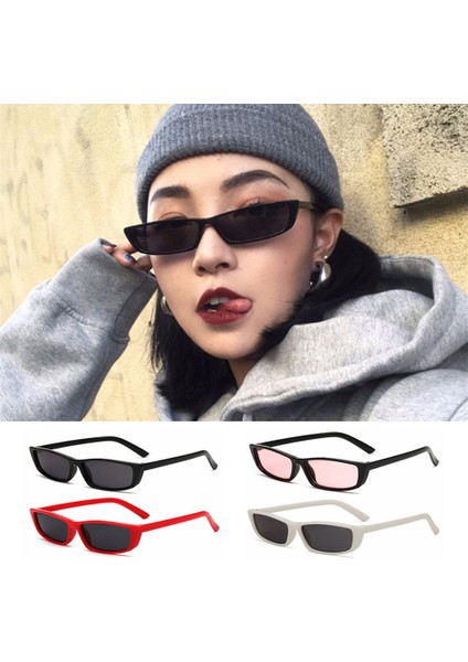 B-C2 Küçük Dikdörtgen Moda Retro Küçük Çerçeve Vintage Kare Dar Trend UV400 (Yurt Dışından) fırsatları