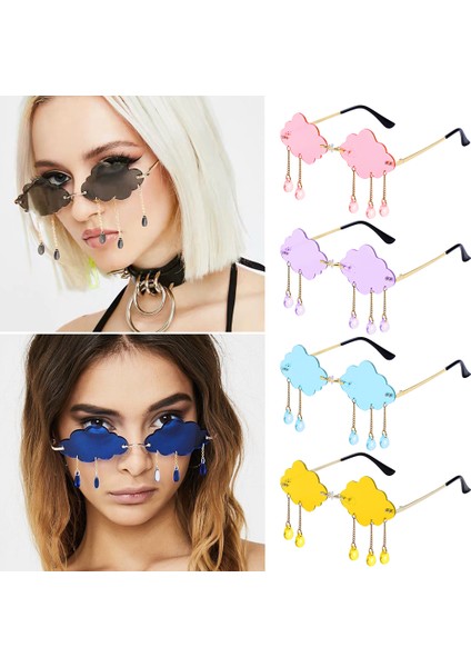 Altın-Koyu Gri 1 Pc UV400 Araba Motosiklet Moda Vintage Kenarsız Retro Bulutlar Püskül Steampunk Disco Leri (Yurt Dışından) fiyatları