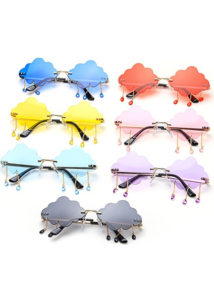 Altın-Koyu Gri 1 Pc UV400 Araba Motosiklet Moda Vintage Kenarsız Retro Bulutlar Püskül Steampunk Disco Leri (Yurt Dışından) modelleri