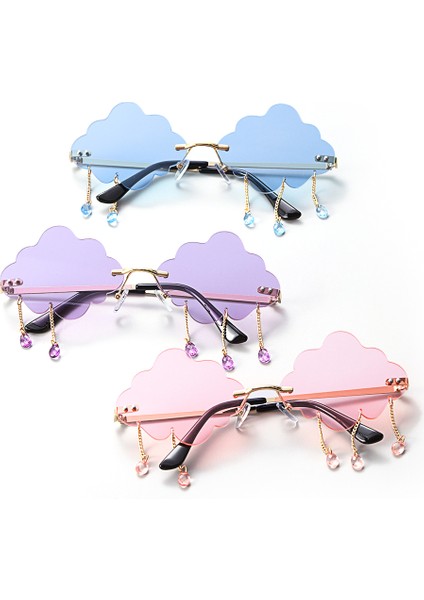 Altın-Koyu Gri 1 Pc UV400 Araba Motosiklet Moda Vintage Kenarsız Retro Bulutlar Püskül Steampunk Disco Leri (Yurt Dışından) fırsatları