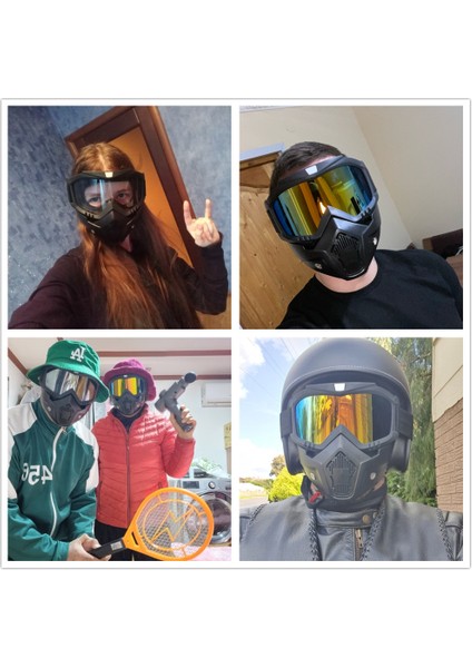 Kahverengi Lens Yeni Koruyucu Motosiklet Yüz Maskesi Çıkarılabilir Açık Yarım Yüz Taktik Motosiklet Kaskı Moto Aksesuarı (Yurt Dışından) fırsatları