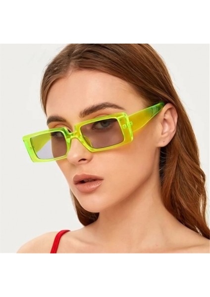 C2 Yeni Moda Renkli Küçük Dikdörtgen Vintage Geniş Çerçeve Yaz Bayan UV400 Lens Trendy (Yurt Dışından) fırsatları