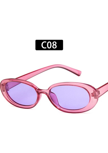 C08 Moda Oval Çerçeve Retro Güneş Lerilar Küçük Gölgeler Polarize UV400 Gafas (Yurt Dışından)
