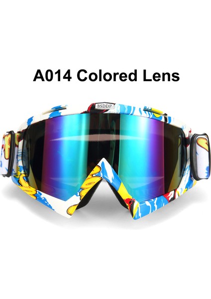 A014 Renkli Lens Motokros Gözlüğü Bisiklet Mx Off-Road Snowboard Oculos Gafas Motosiklet Kask Gözlüğü Şeffaf (Yurt Dışından)