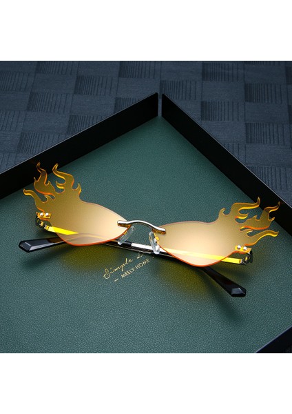 No.5 2020 Trend Geniş Yan Parti Sokak Giyim Ateş Dalga Alev Çerçevesiz (Yurt Dışından) fiyatları