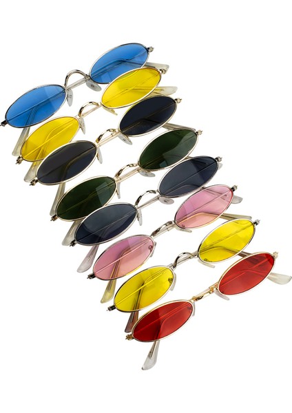Siyah Gri Stil 1 Adet Retro Küçük Oval Lar Vintage Siyah Kırmızı Metal Renk Güneş Leri Moda Tasarımı Ler (Yurt Dışından) modelleri