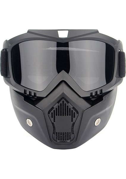 Gri Motosiklet Gözlüğü Kask Maskesi Anti-Sis Kış Kar Spor Gözlüğü Kayak Kar Motoru Kaskı Açık Yüz Kalkanı (Yurt Dışından)