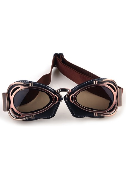 Koyu Kahverengi Lens Retro Motosiklet Bisiklet Leri Pilot Aviator Kask Yarış Koruma Kırmızı Bakır Renkli Ler (Yurt Dışından)