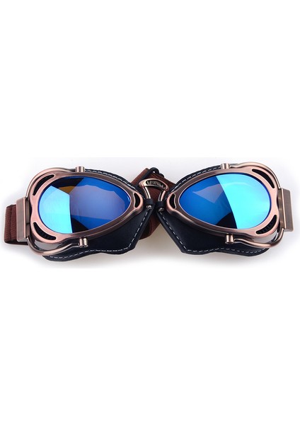 Koyu Kahverengi Lens Retro Motosiklet Bisiklet Leri Pilot Aviator Kask Yarış Koruma Kırmızı Bakır Renkli Ler (Yurt Dışından) indirimleri
