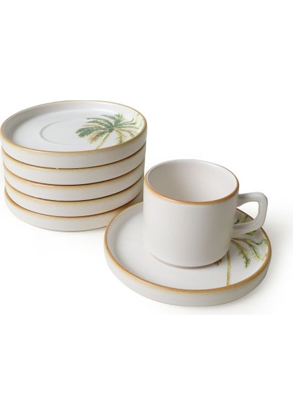 Bronze Palmiye Stackable Çay Takımı 12 Parça 6 Kişilik 22902-03