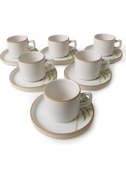 Bronze Palmiye Stackable Çay Takımı 12 Parça 6 Kişilik 22902-03