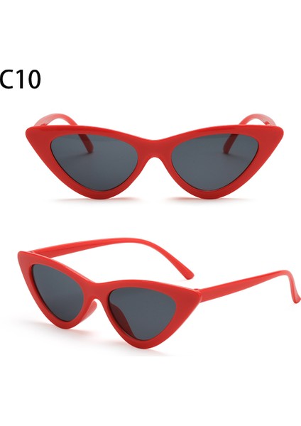 B-C10 Küçük Dikdörtgen Moda Retro Küçük Çerçeve Vintage Kare Dar Trend UV400 (Yurt Dışından)