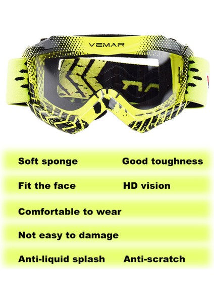 Sarı Stil Vemar Motosiklet Gözlüğü Rüzgar Geçirmez Motokros Çocuklar Kayak Gözlüğü Moto Mx Motosiklet Kir Bisikleti Leri Çocuklar (Yurt Dışından) fırsatları