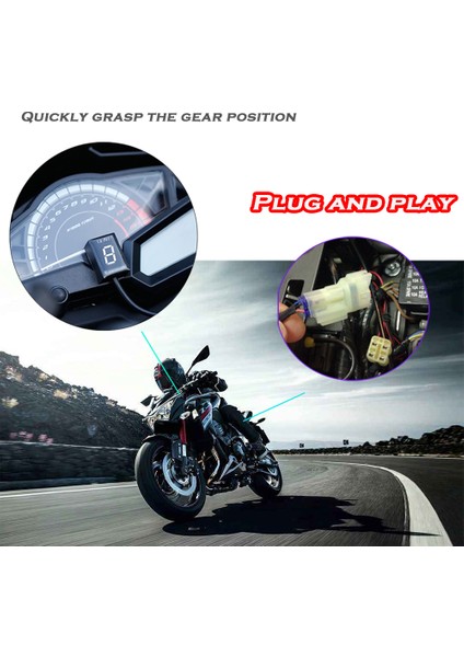 Ayraç-Kırmızı Kawasaki ER6N Ninja 650 Ninja 300 Z750 Z900 Z800 ZX6R Vulcan S Motosiklet Ecu Doğrudan Montaj Dişli Indikatörü (Yurt Dışından) indirimleri