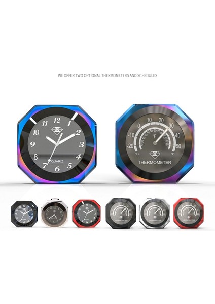 2-Bks Evrensel Alüminyum Alaşımı Motosiklet Luminöz Direksiyon Montaj Saat Termometre (Yurt Dışından) fiyatları