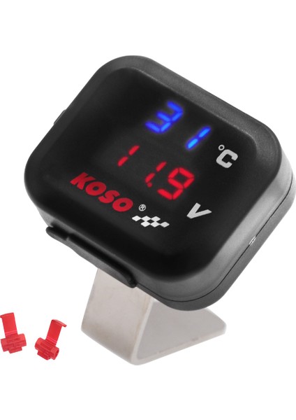 2'si 1 Arada Stil Motosiklet Sıcaklık LED Voltmetre USB Portlu Moto Termometre (Yurt Dışından) modelleri