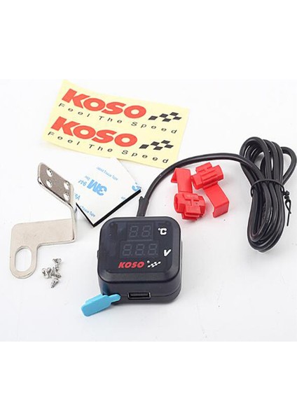 2'si 1 Arada Stil Motosiklet Sıcaklık LED Voltmetre USB Portlu Moto Termometre (Yurt Dışından) fırsatları