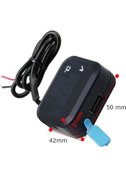 2'si 1 Arada Stil Motosiklet Sıcaklık LED Voltmetre USB Portlu Moto Termometre (Yurt Dışından) indirimleri